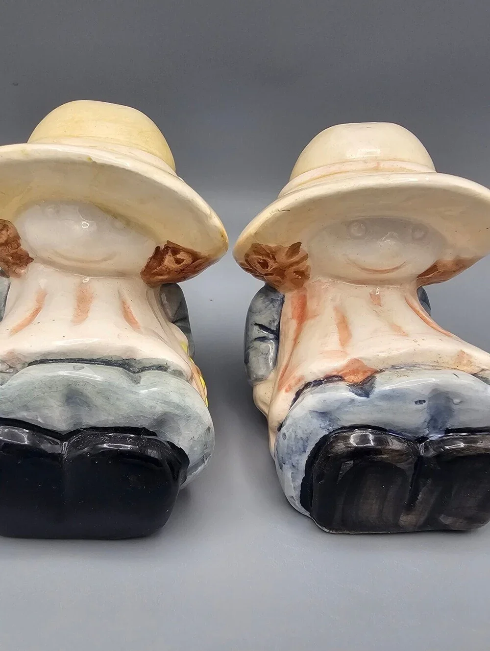 Vintage Ceramic Girl Figurine Salt and Pepper Shakers Set